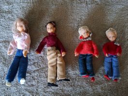 4 alte Biegepüppchen von Erna Meyer fürs Puppenhaus