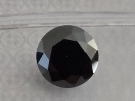 Moissanite Rond Noir 1.0 ct VVS1 Excellent Certifié GRA