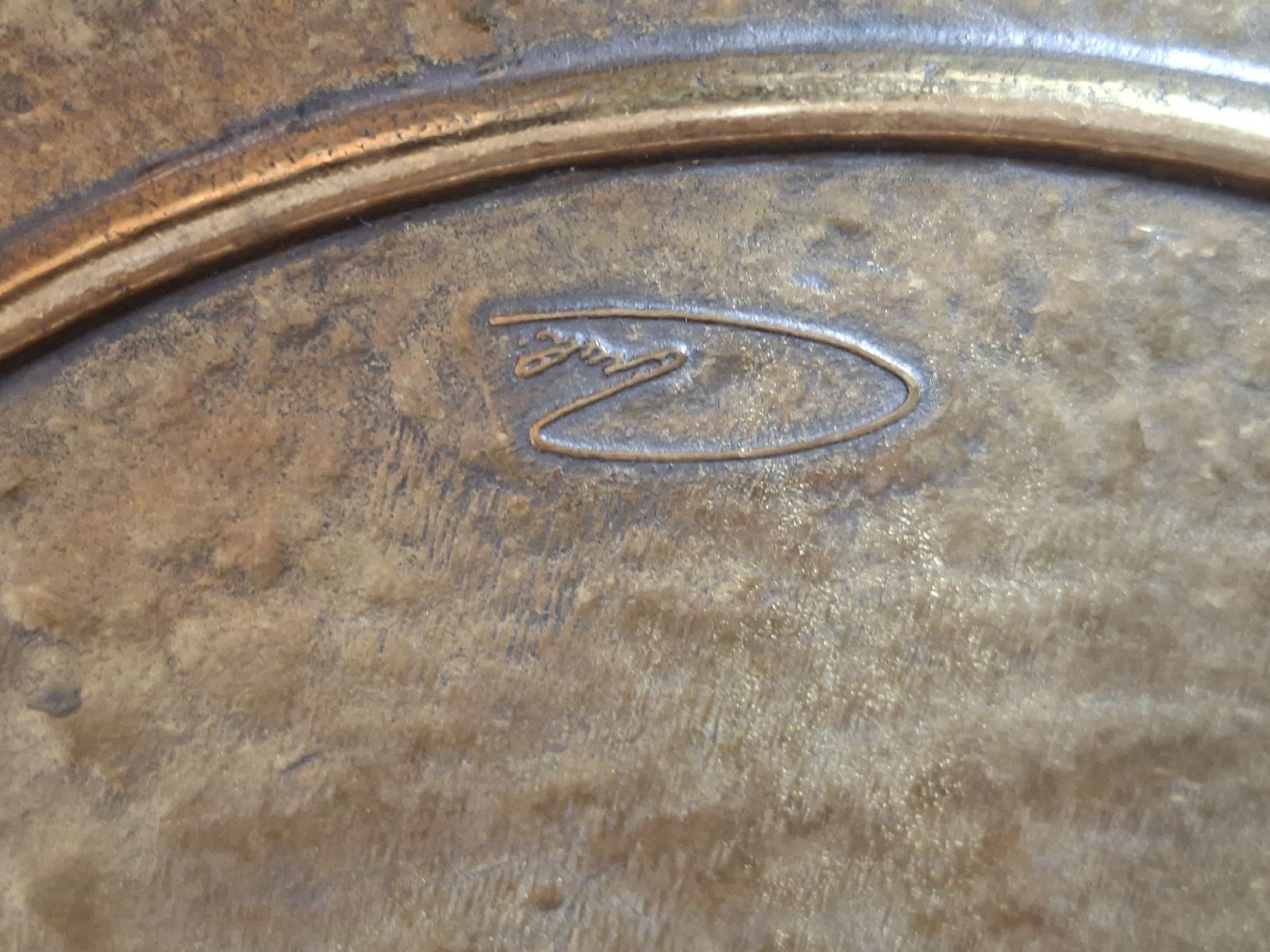 Piatti di portata: Jugendstil Wandteller Messing Antik Zierteller  – Usato da Steffisburg venduto da ZeitReise_ 3