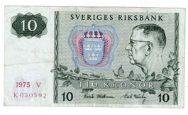 Banknote Schweden 10 kronor 1975