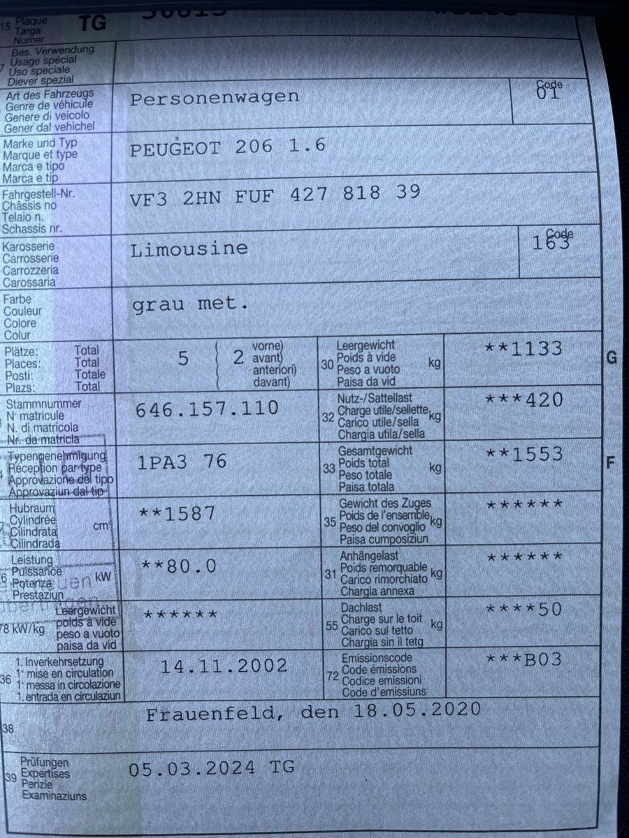 Peugeot Automobili: Peugeot 206 1.6 16V – Usato da Langrickenbach venduto da Freemic 9