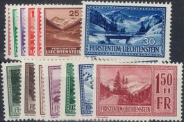 Liechtenstein 1934/36, Serie 105-118 postfrisch **, 350.-