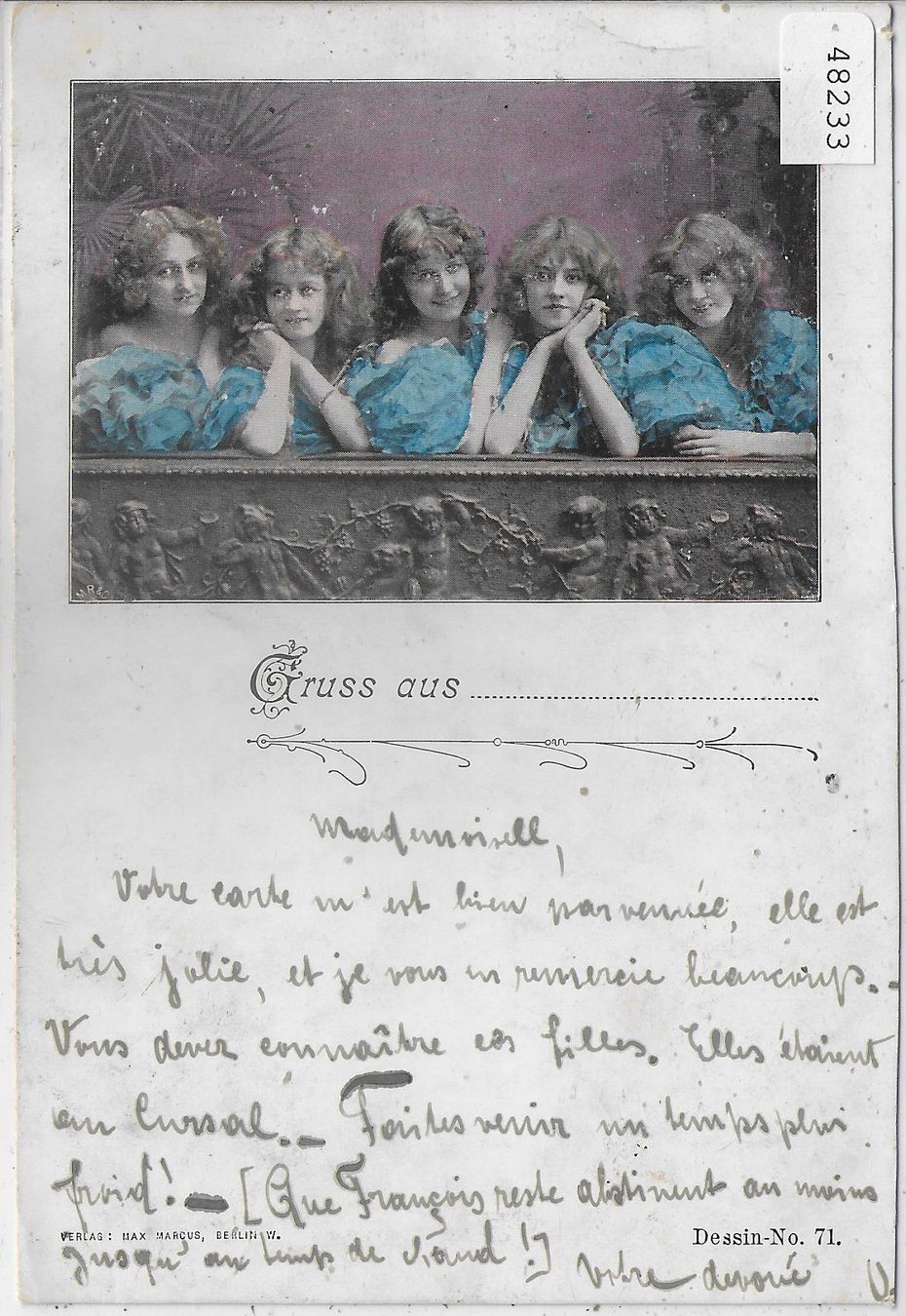 Cartoline postali: Gruss aus Luzern - 5 junge Damen 1898 – Usato da Ettingen venduto da Kartenplanet