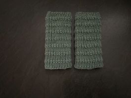 Handgestrickte Pulswärmer Amedisli Mintgrün