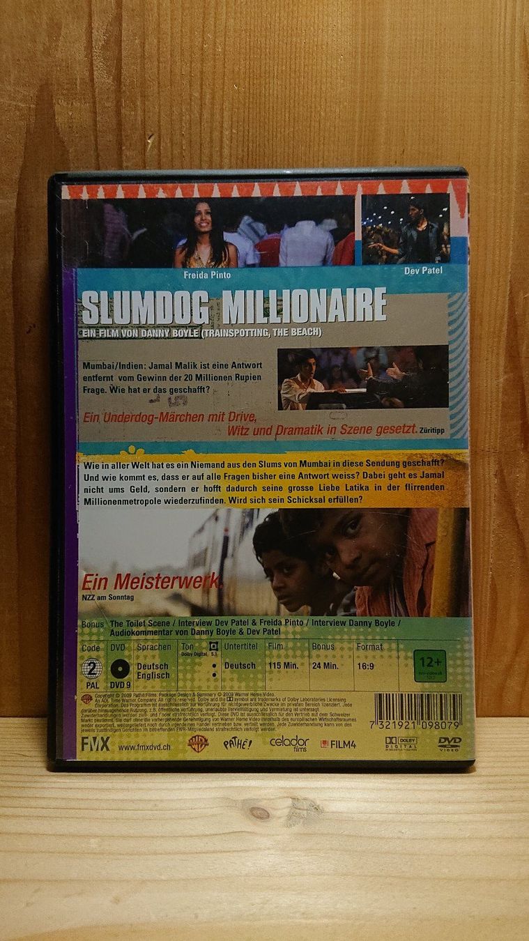 Tutti i DVDs: SLUMDOG MILLIONAIRE DVD – Usato da Wilderswil venduto da Exebub 1