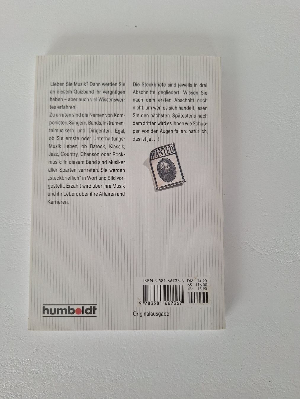 Livres: Buch "Musiksteckbriefe" – D'occasion à Aesch BL par ChezToKa 1
