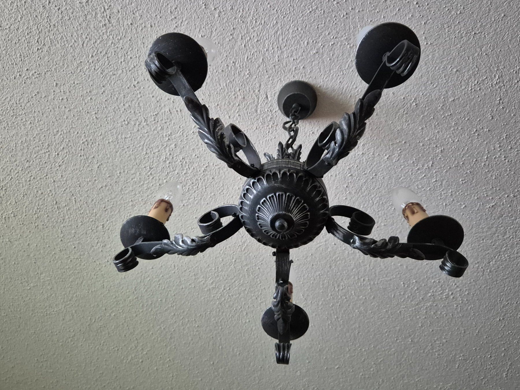 Lampadari & plafoniere: Schmiedeiserner Kronleuchter 5-flammig, schwarz – Usato da Steinach venduto da ACMO32O 2