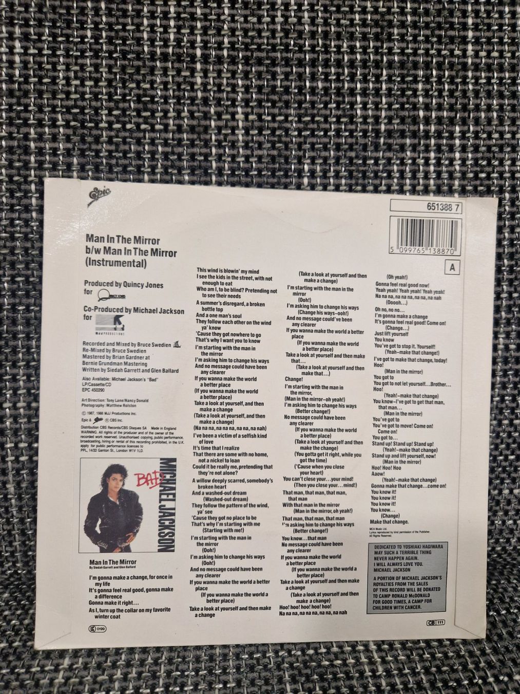 Dischi in vinile: Michael Jacksn Man in the Mirror Maxi Vinyl – Usato da Stetten SH venduto da ExtremMIB 1