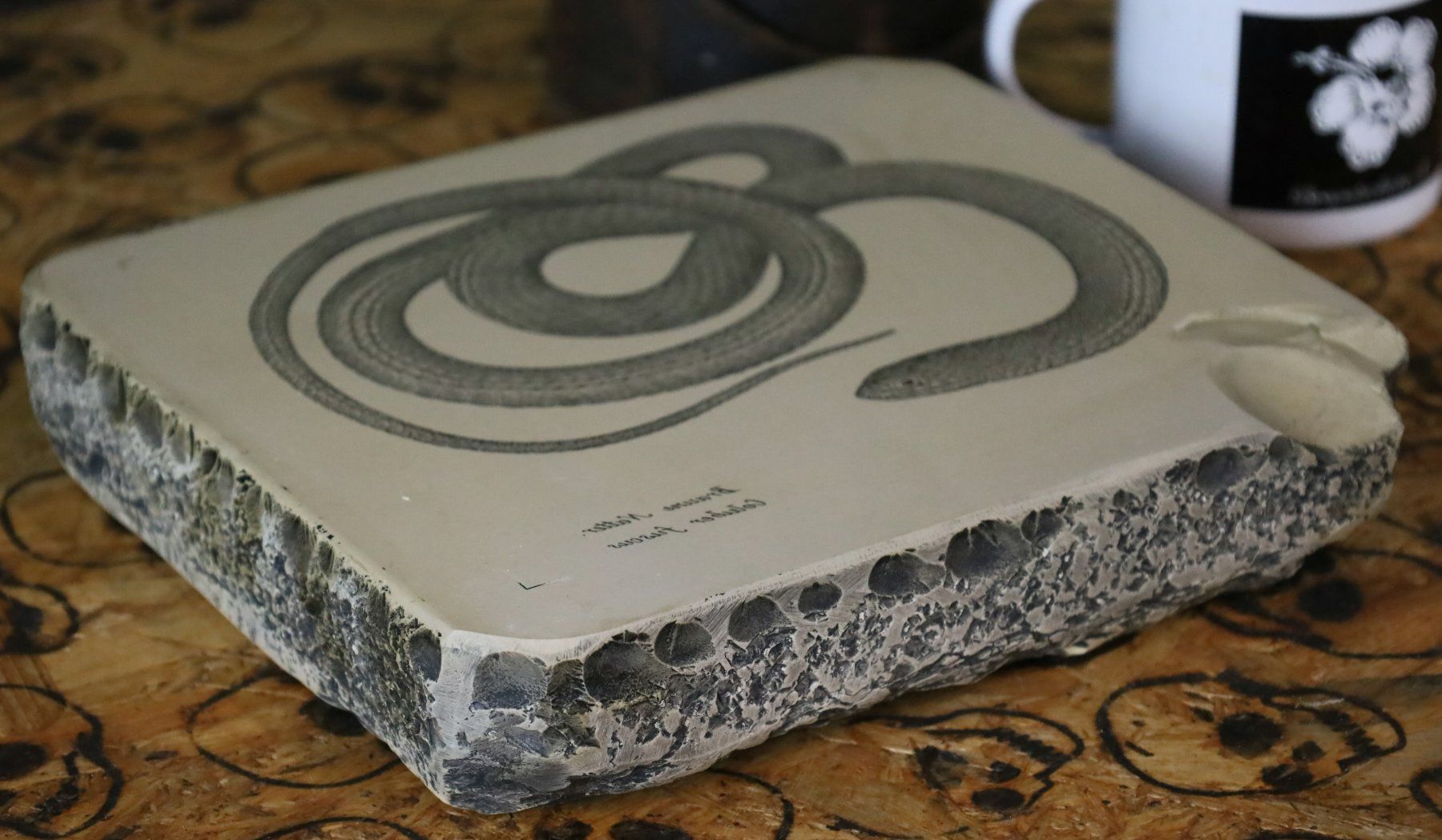 Grafica & Litografie: Lithographiestein "braune Natter" Schlange – Usato da Birrwil venduto da brandschatz_birrwil 4