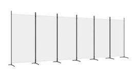 vidaXL 6-tlg. Paravent Weiß 520x180 cm Stoff