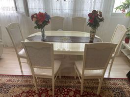 SET Esstisch 6 Stühle Avandgard Vitrine, Sideboard inkl Sofa
