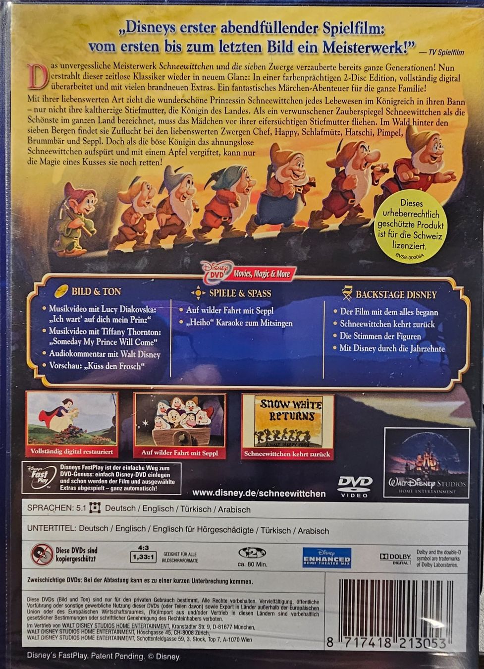 Alle DVDs: Schneewittchen und die sieben Zwerge – Neu und originalverpackt aus Wahlen b. Laufen von Cg10 1
