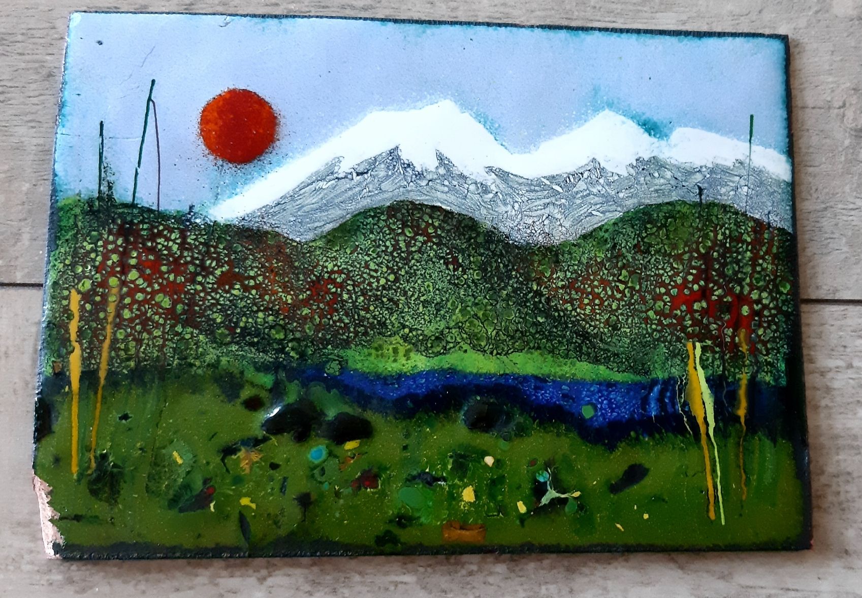 Poster & Bilder: Kleines Kunstwerk  -  Emaille auf Kupferplatte – Gebraucht aus Tagelswangen von BrigittaC01