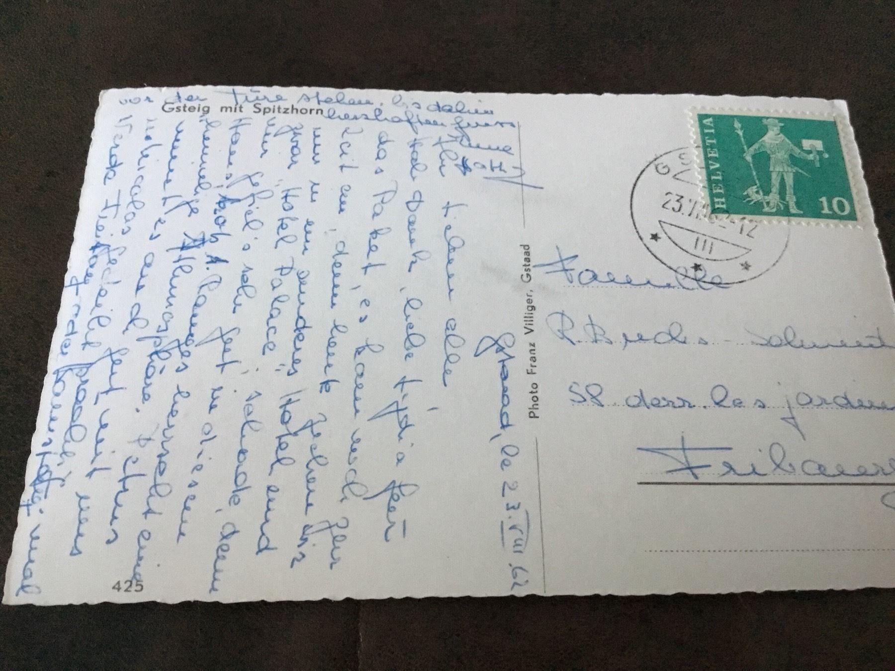 Cartes postales: Gsteig mit Spitzhorn – D'occasion à Kerzers par Georges3210 1