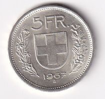 5 Franken 1967 fast unz