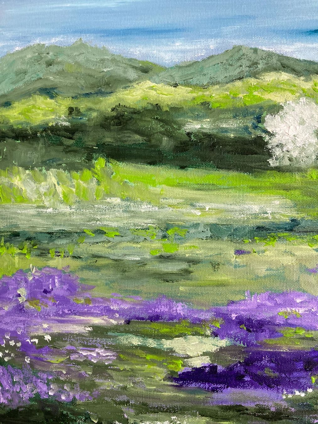 Dipinti: Gemälde, Handgemaltes Bild, Sommerwiese mit Lavendel – Nuovo (secondo la descrizione) da Cham venduto da Felha 7