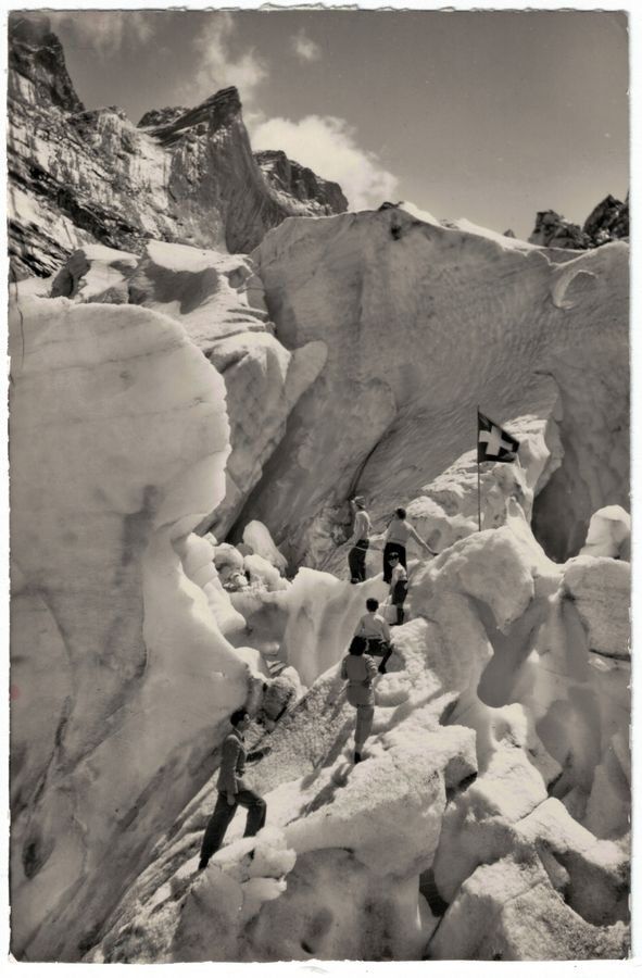 Cartoline postali: Grindelwald, Eisgrotte, Seilschaft, gelaufen 1958 – Usato da Frauenfeld venduto da POML