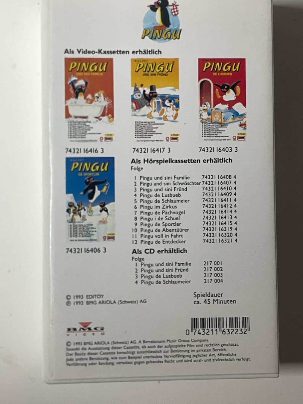 Tutti i VHS: Pingu – Usato da Muri b. Bern venduto da AdidasCollector 2