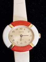 Montre vintage Orion Swiss Made - Boîtier ABS rouge/blanc
