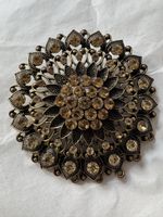 Broche vintage couleur bronze et strass - Chic!