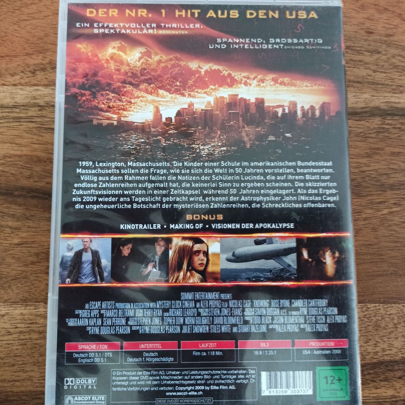 Alle DVDs: Knowing – Gebraucht aus Dübendorf von kb86_MOVIE 1