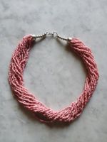 Collana torchon perline rosa