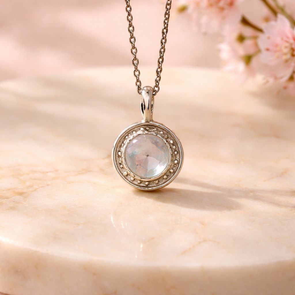 Ciondoli: Pendentif En Pierre de Lune de 20 mm, de qualité AAA+ – Nuovo e nell'imballaggio originale da Balzers venduto da coco749 2