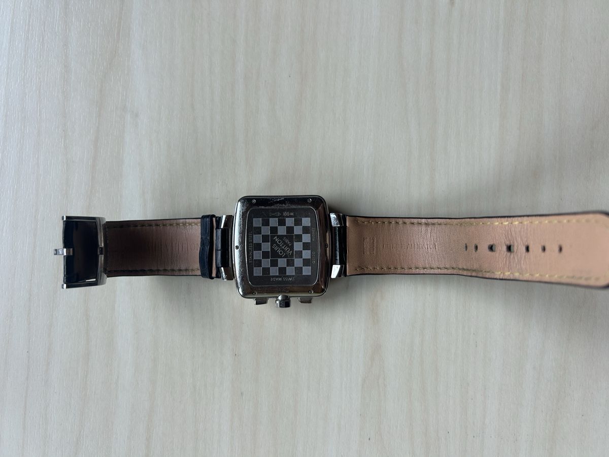 Louis Vuitton Orologi: Louis Vuitton Watch Chronograph Automatic Black Leather Band – Nuovo (secondo la descrizione) da Roggwil BE venduto da PJ-STORE 2