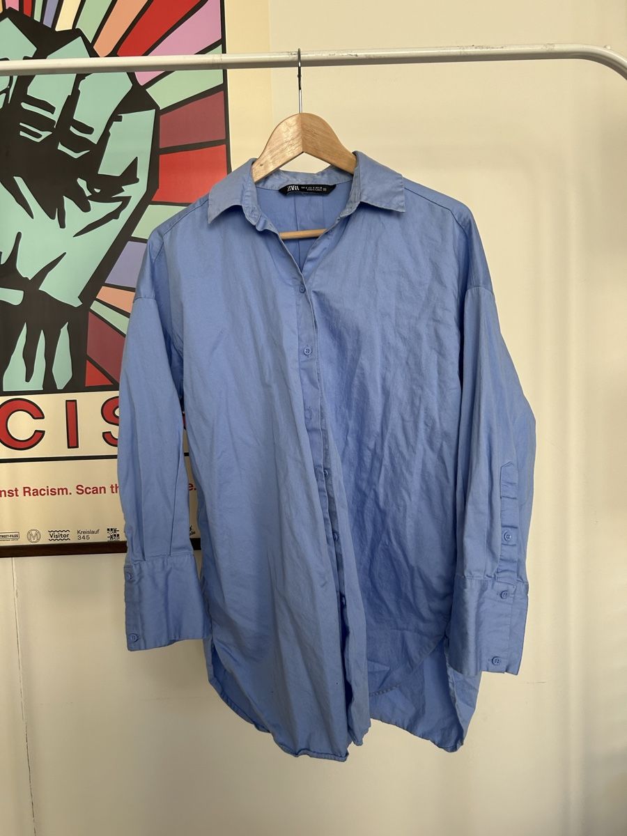Zara Hemden: ZARA Blue Oversized Shirt Size S – Gebraucht aus Zürich von fan_z5fl