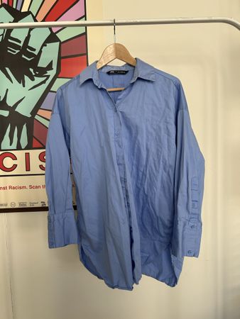 ZARA Blue Oversized Shirt Size S