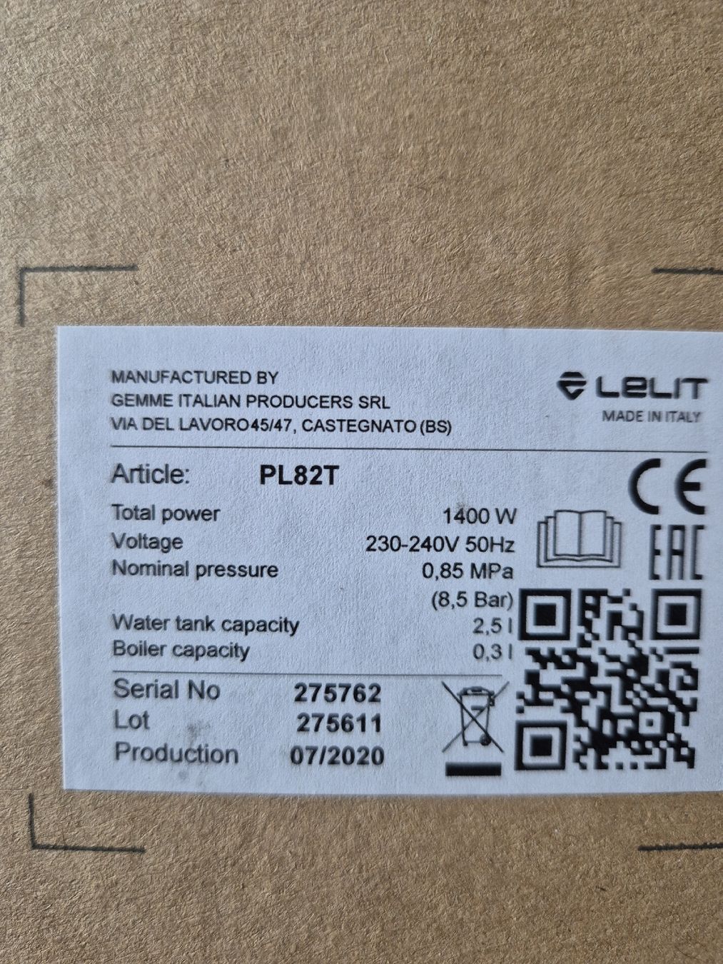 Lelit Kaffeemaschinen & Espressomaschinen: Lelit Kate PL82T – Gebraucht aus Vuissens von djezinal 2