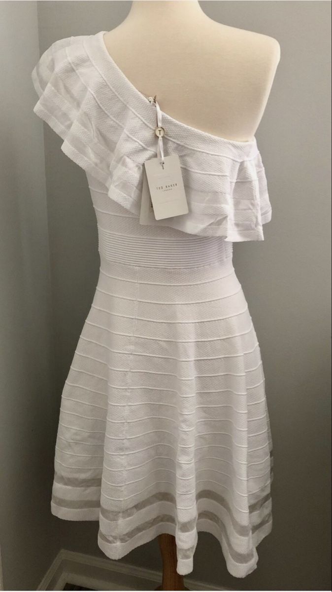 Ted Baker Vestiti: Ted Baker Dress, Size 5, One Shoulder, Summer, White – Nuovo e nell'imballaggio originale da Luzern venduto da mon_6rzf 2
