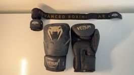 Venum Boxhandschuhe 14oz + Bandagen 4,5m, kaum gebraucht