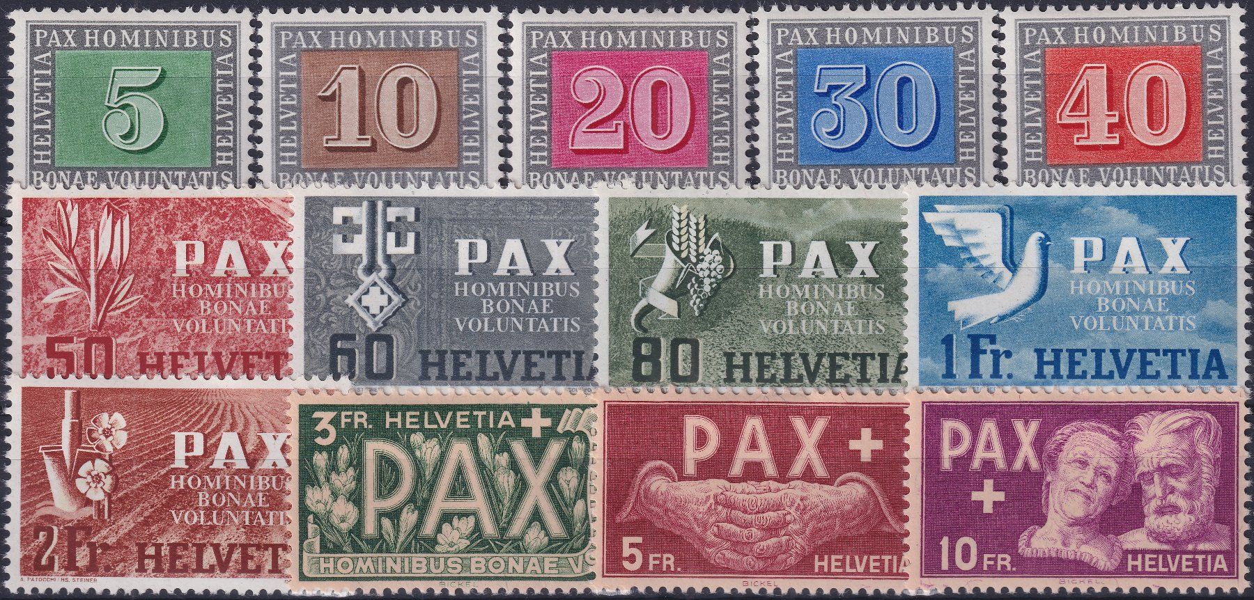 Alle Briefmarken: 1945-1964, Sammlung ungebraucht, postfrisch und gestempelt. – Gebraucht aus Sursee von Luzernerraute