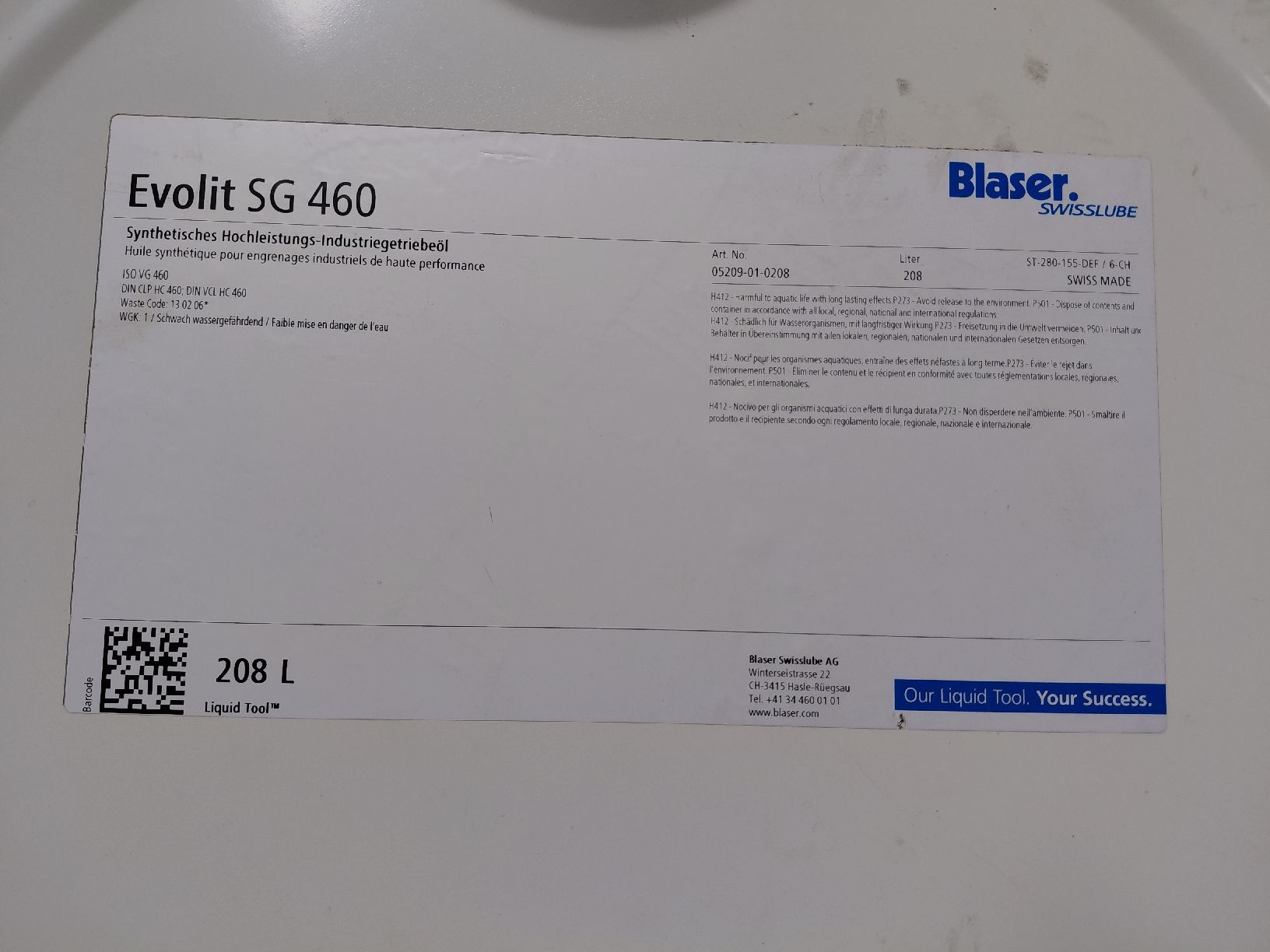 Oli & Additivi: Evolit SG 460 Getriebeöl – Nuovo e nell'imballaggio originale da Schüpfen venduto da Marathon013 4