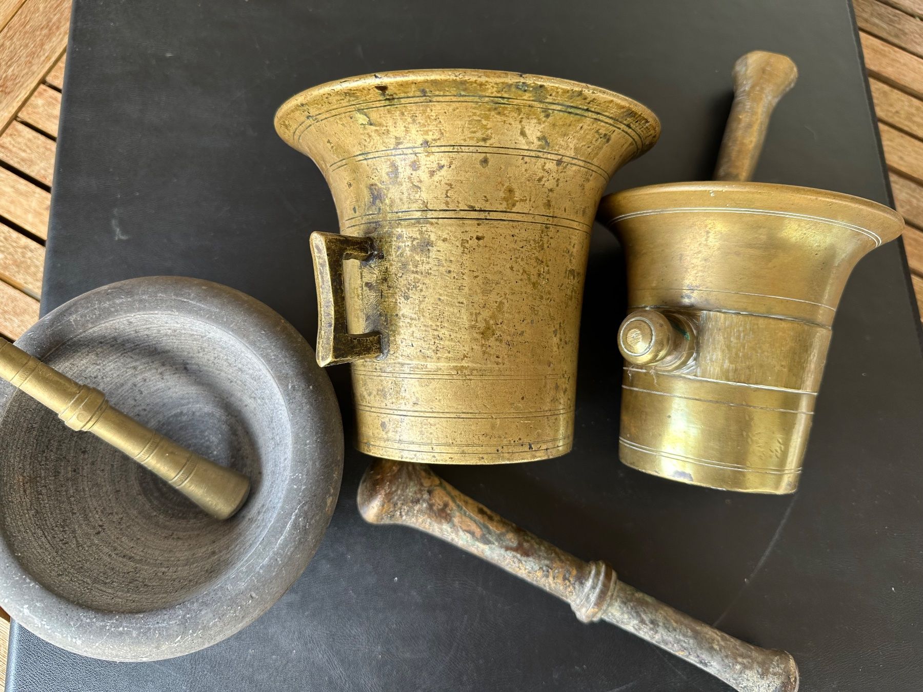 Altro per cucinare: 3 antike Mörser Messing und Stein – Usato da Seltisberg venduto da quadartswiss 3