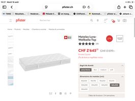 Matelas Pfister Wellbella Luna-Top 160 x 200 extra ferme