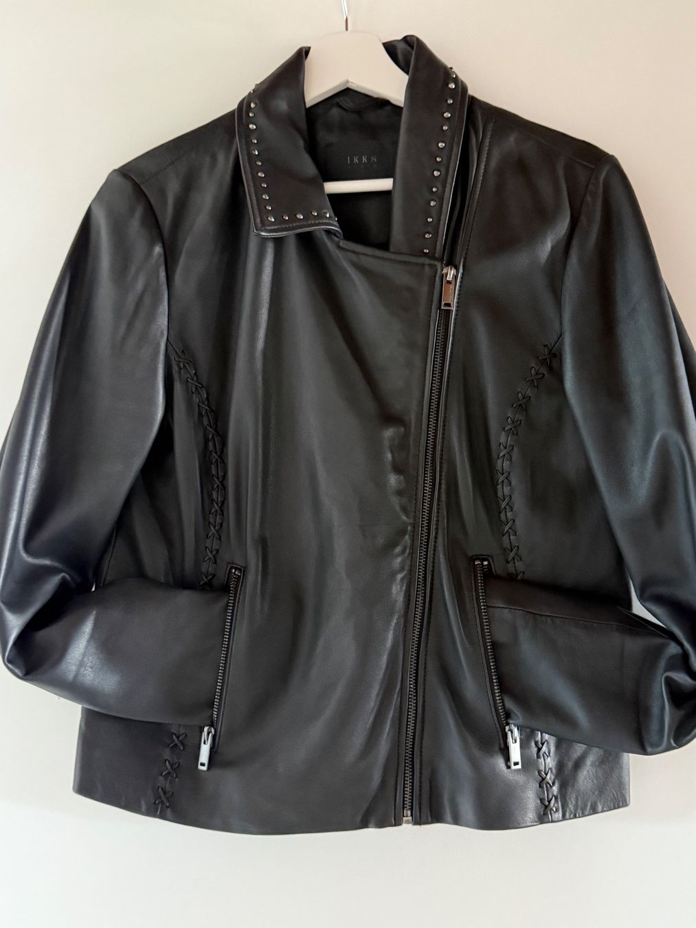 IKKS Giacche: Perfecto IKKS taille L cuir noir – Usato da Céligny venduto da kimag1 1