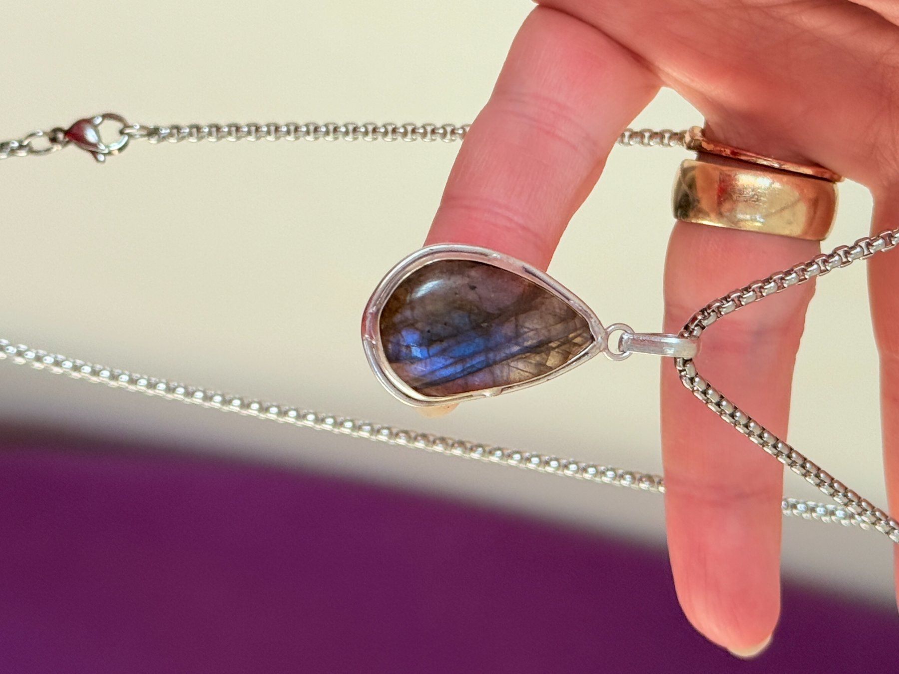 Catenine: Collier élégant avec Labradorite véritable, neuf! – Nuovo e nell'imballaggio originale da Genève venduto da AGBERG 9