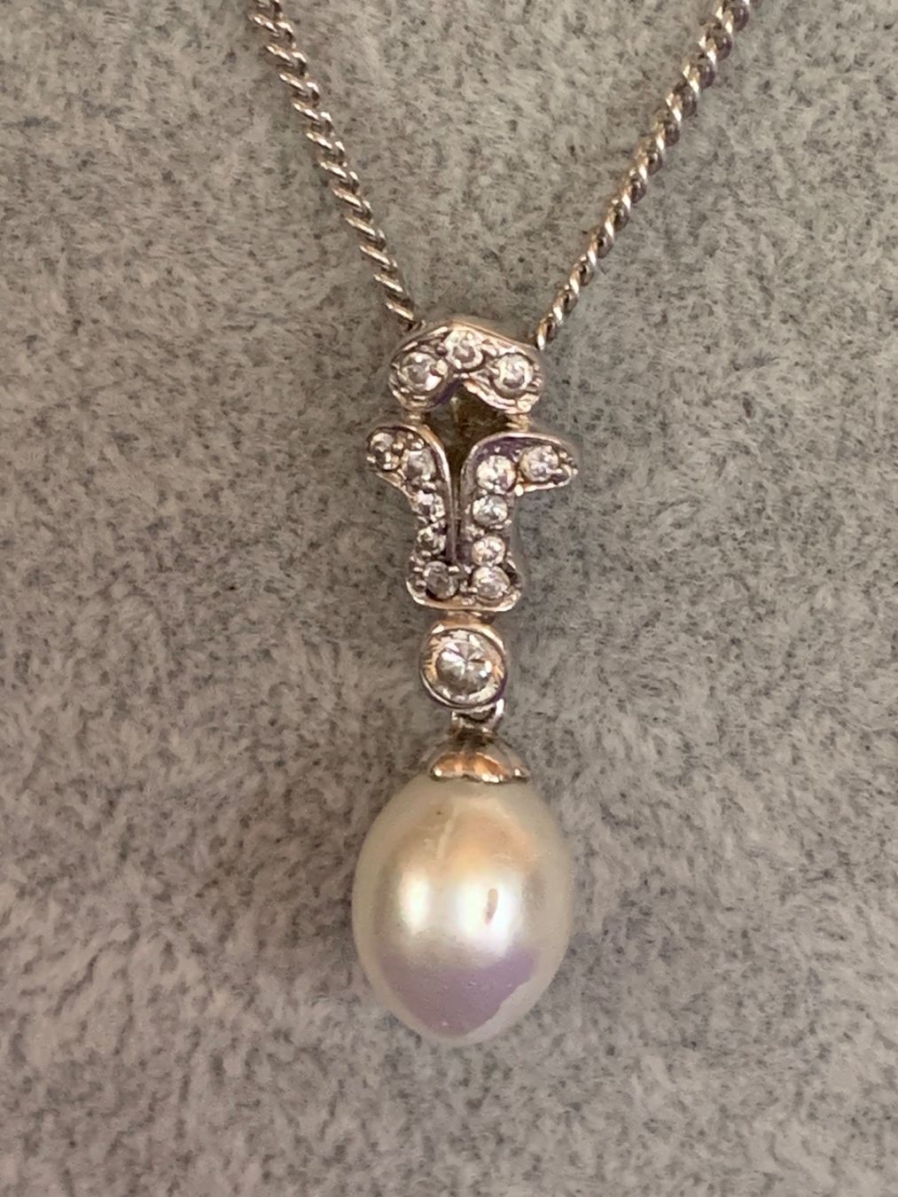 Catenine: Panzerkette Silber Perlenanhänger (48cm) – Usato da Laufen venduto da Bellavitaboom 1