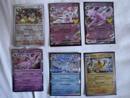 Lot de 6 cartes Pokémon évolutions d'Evoli en français