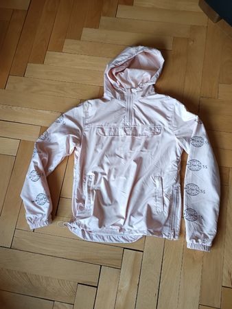 Leichte Windjacke, Gr. S, rosa, Kapuze,Gummizug, Bauchtasche