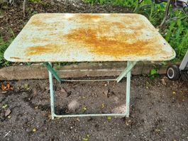 Vintage Blechtisch, Klapptisch, Gartentisch, Balkontisch