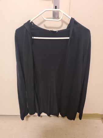 Street One Damen Cardigan Gr. 38 Schwarz mit Kapuze 