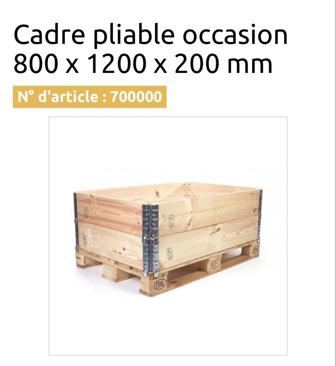 Pallets: 10 Stk klappbare Paletten-Halb-Rahmen – Usato da Gamsen venduto da Jessi_Booh 4