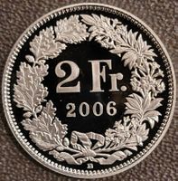 2 Franken 2006 pp / aus Münzsatz  / in einer Münzkapsel