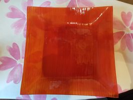 Glas Platte Rot