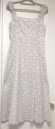 Blumenkleid Sommerkleid weiss blau, NEU