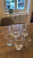 Set von 6 Blumenvase Glas transparent neuwertig
