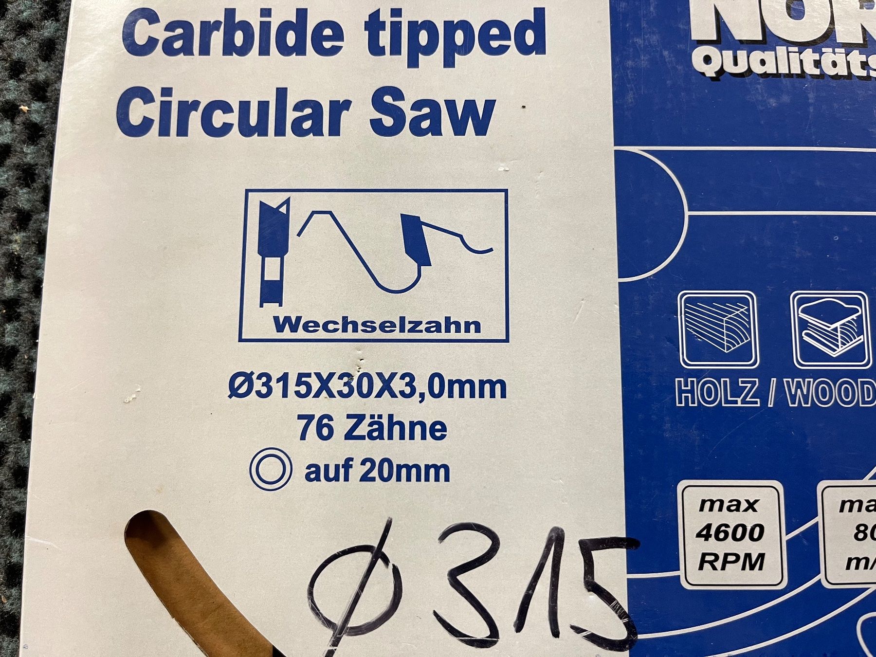 Sägen: Kreissägeblatt 315 mm / Neu – Neu und originalverpackt aus Horgen von Rokes 3